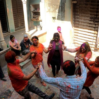 Holi celebration dance