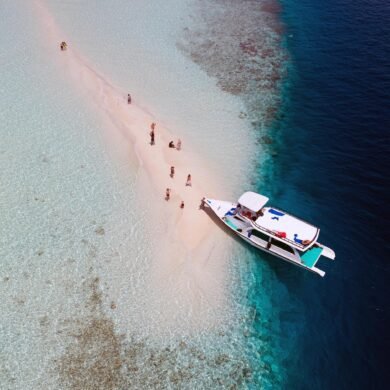 Sandbank in Maldives Boat