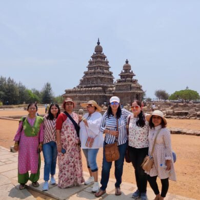 Shore Temple Mahabalipuram Girls