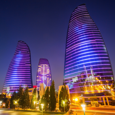 16. Flame Towers - the tallest skyscraper in Baku